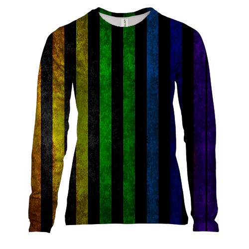 Жіночий 3D лонгслів з райдужними смужками