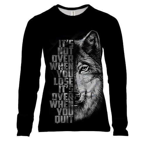 Женский 3D лонгслив It is over when you quit