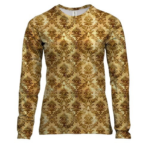 Жіночий 3D лонгслів з золотими шпалерами