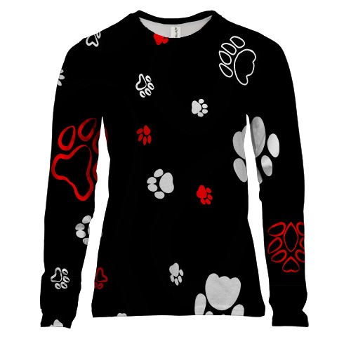 Жіночий 3D лонгслів зі слідами тварин