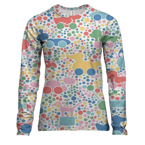 Женский 3D лонгслив с детскими обоями