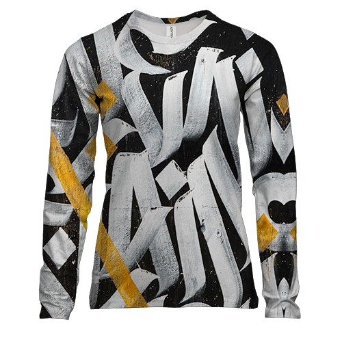 Женский 3D лонгслив с леттеринг граффити