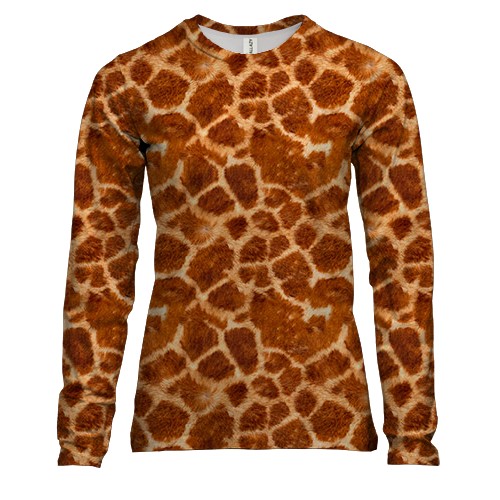Женский 3D лонгслив со шкурой жирафа