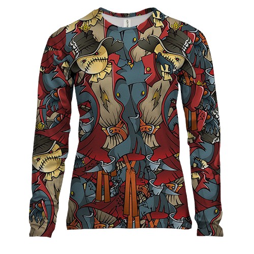 Жіночий 3D лонгслів з городнім опудалом