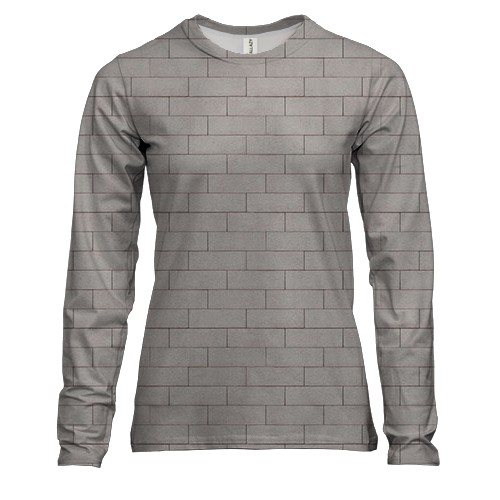 Жіночий 3D лонгслів з білою цегляною стіною