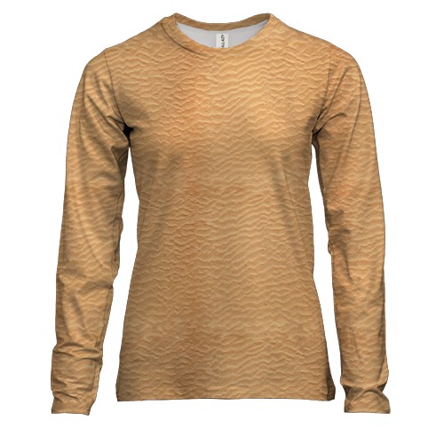 Женский 3D лонгслив с песчаной поверхностью