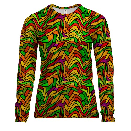 Женский 3D лонгслив с волнистым витражом