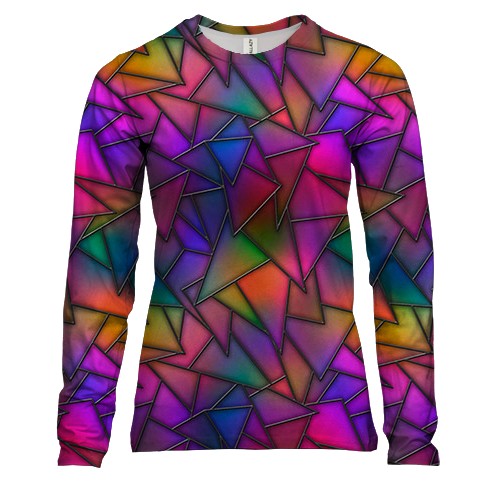 Жіночий 3D лонгслів з трикутним вітражем