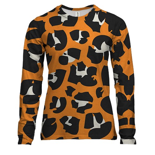 Женский 3D лонгслив с леопардовой абстракцией