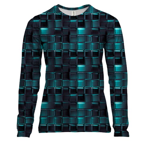 Женский 3D лонгслив с объемными кубами