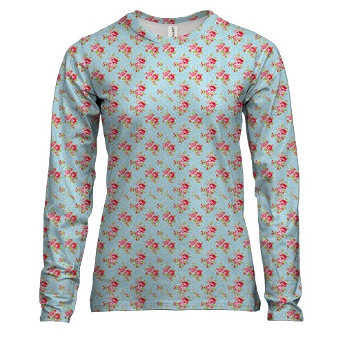 Женский 3D лонгслив с цветочными обоями