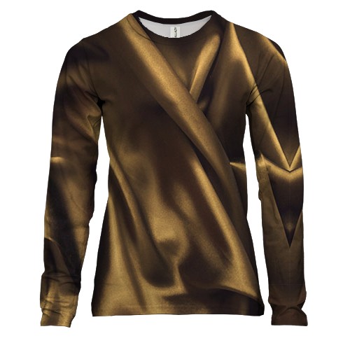 Жіночий 3D лонгслів із золотою шовковою тканиною