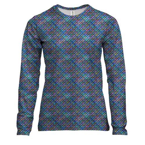 Женский 3D лонгслив с текстурой чешуи