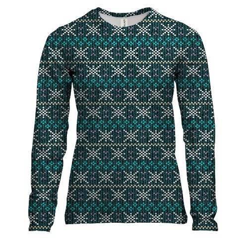 Женский 3D лонгслив с узорами снежинок (2)