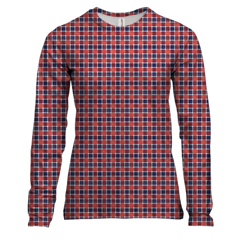 Женский 3D лонгслив с клетчатой скатертью