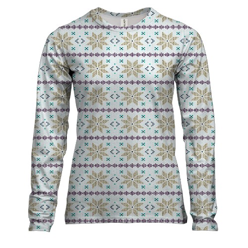 Женский 3D лонгслив с узорами классического свитера