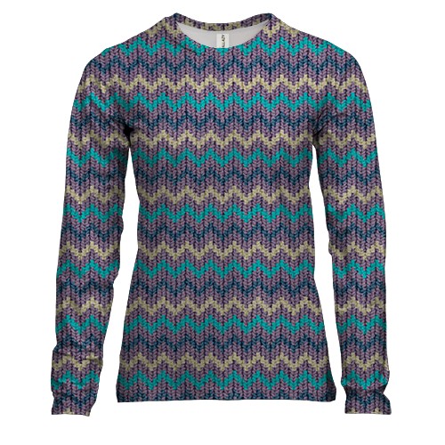 Жіночий 3D лонгслів з зигзаг візерунком