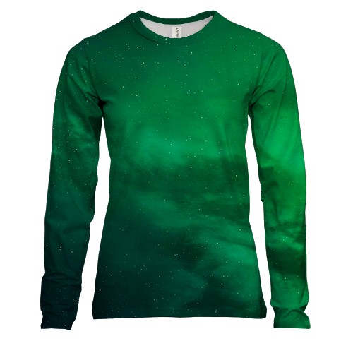 Жіночий 3D лонгслів з зеленим космосом