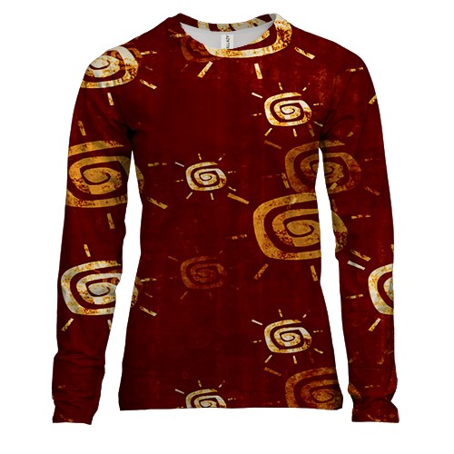 Женский 3D лонгслив с иконками солнца