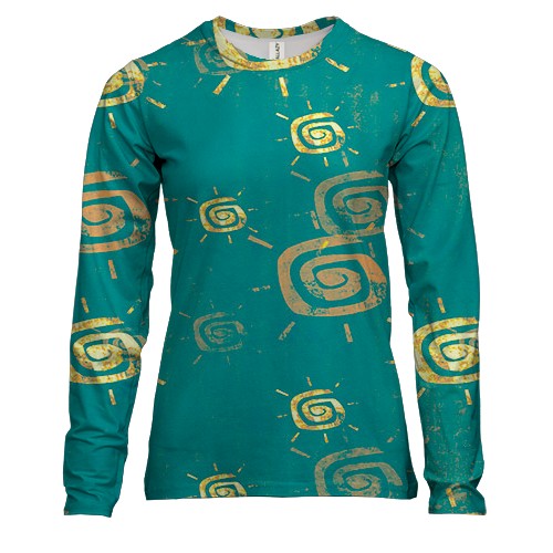 Жіночий 3D лонгслів з жовтими іконками сонця