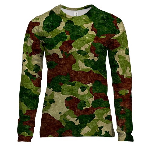 Женский 3D лонгслив с лесным камуфляжем (2)