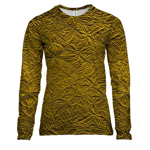 Жіночий 3D лонгслів з квітковим злитком золота