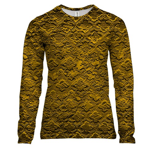 Женский 3D лонгслив с узорным слитком золота