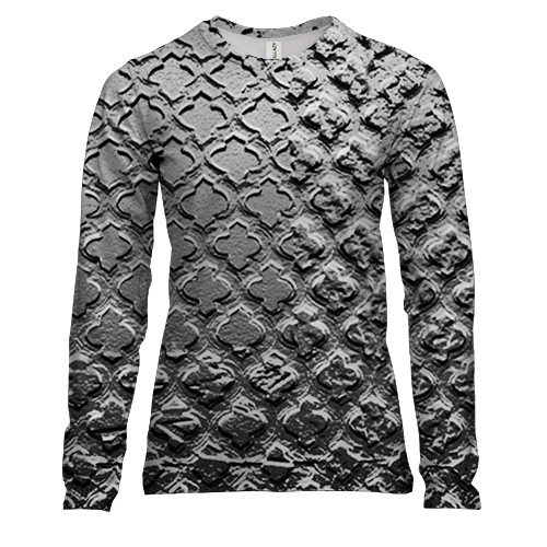 Жіночий 3D лонгслів з візерунковим злитком срібла