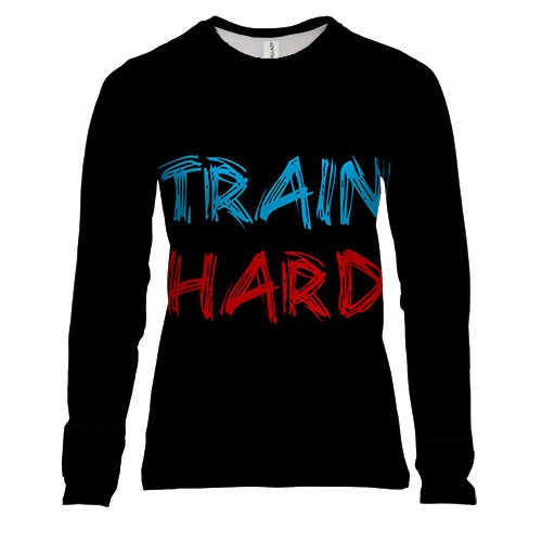 Женский 3D лонгслив TRAIN HARD