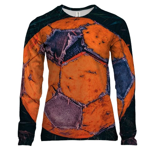 Женский 3D лонгслив с дворовым футбольным мячом