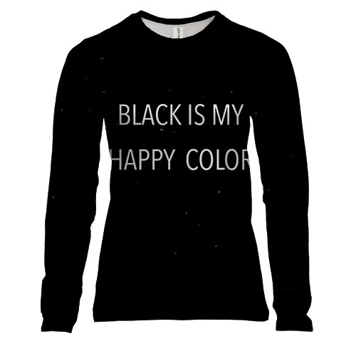 Женский 3D лонгслив Black is my happy color