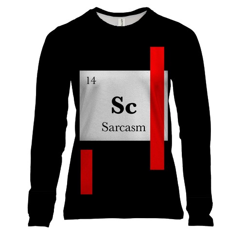 Жіночий 3D лонгслів з написом "Сарказм"