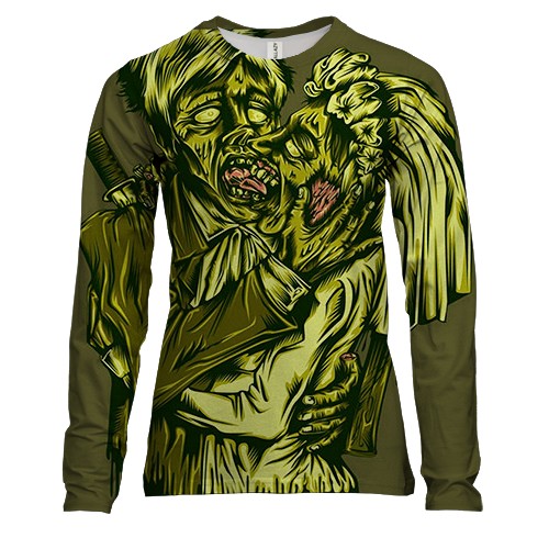 Женский 3D лонгслив с влюбленными зомби