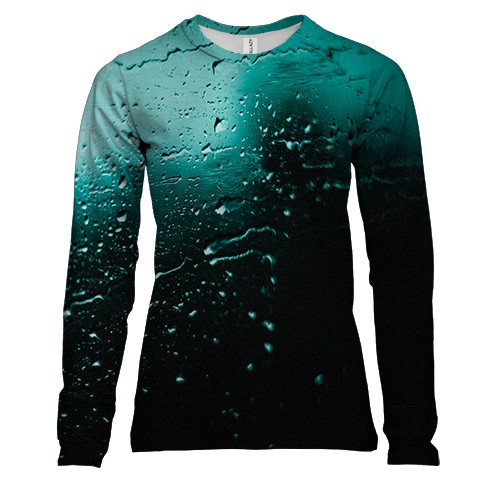 Жіночий 3D лонгслів з краплями дощу на вікні