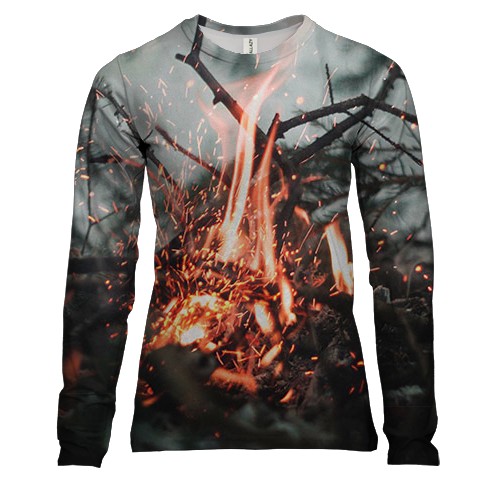 Женский 3D лонгслив с костром