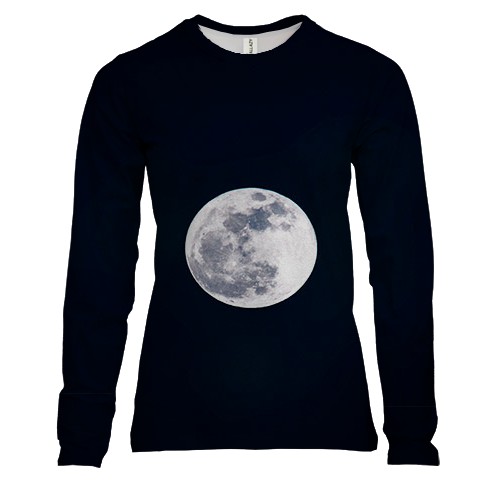 Жіночий 3D лонгслів з повним місяцем