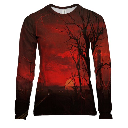 Женский 3D лонгслив с постапокалиптическим миром