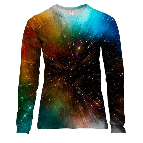 Жіночий 3D лонгслів зі швидкістю світла в космосі