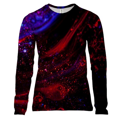 Жіночий 3D лонгслів з червоною рідиною