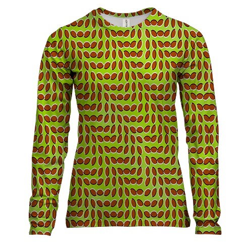 Женский 3D лонгслив с  желтой оптической иллюзией