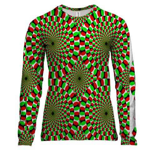 Женский 3D лонгслив с движущимися кругами (оптическая иллюзия)