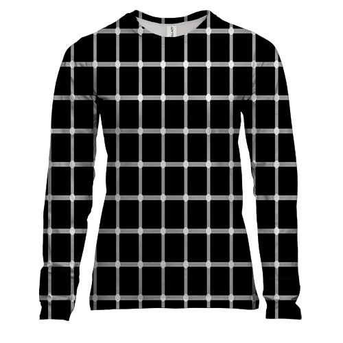 Женский 3D лонгслив с клетками (оптическая иллюзия)