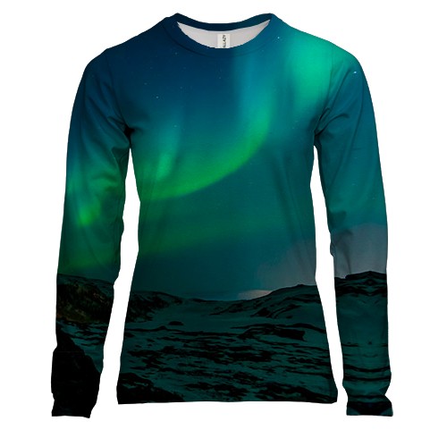 Женский 3D лонгслив с северным сиянием