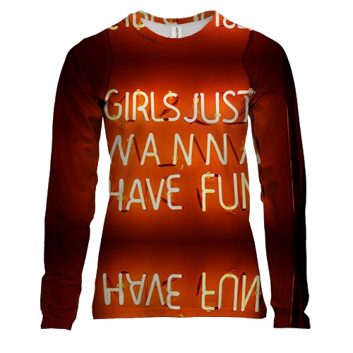 Женский 3D лонгслив girls just wanna have fun