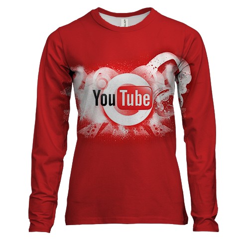 Жіночий 3D лонгслів You Tube