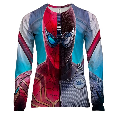 Женский 3D лонгслив С человеком-пауком в разных костюмах