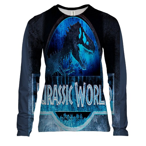 Женский 3D лонгслив с постером "Мир Юрского Периода"
