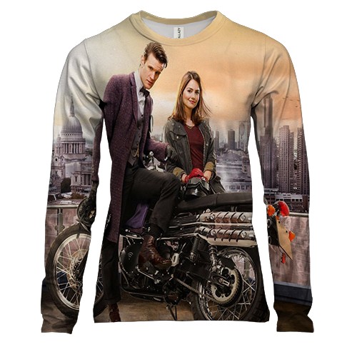 Женский 3D лонгслив с Доктором Кто