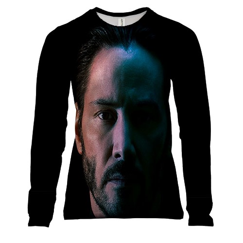 Женский 3D лонгслив с Киану Ривзом