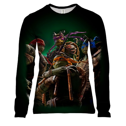 Жіночий 3D лонгслів с Черепашками-Ниндзя